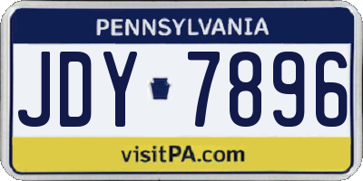 PA license plate JDY7896
