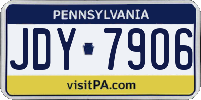 PA license plate JDY7906