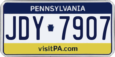 PA license plate JDY7907