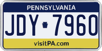 PA license plate JDY7960