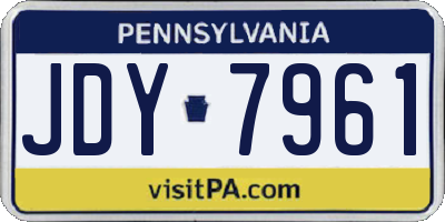 PA license plate JDY7961