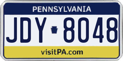 PA license plate JDY8048