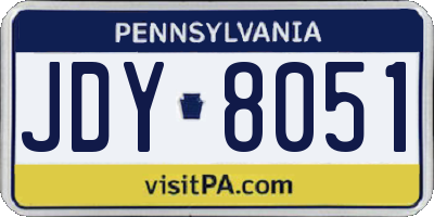 PA license plate JDY8051