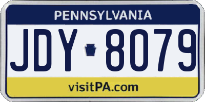 PA license plate JDY8079