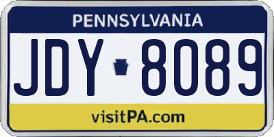 PA license plate JDY8089