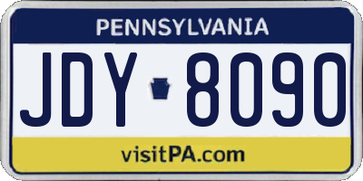 PA license plate JDY8090