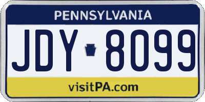 PA license plate JDY8099