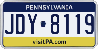 PA license plate JDY8119