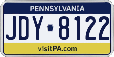 PA license plate JDY8122