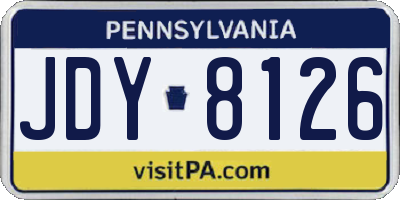 PA license plate JDY8126