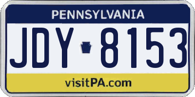 PA license plate JDY8153