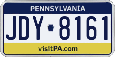 PA license plate JDY8161