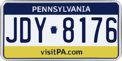 PA license plate JDY8176