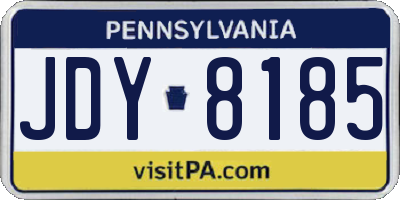 PA license plate JDY8185