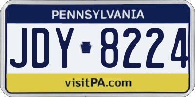 PA license plate JDY8224