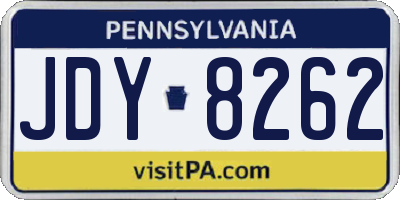 PA license plate JDY8262