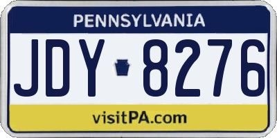 PA license plate JDY8276