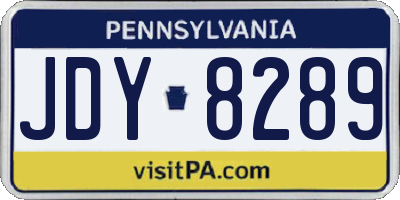 PA license plate JDY8289