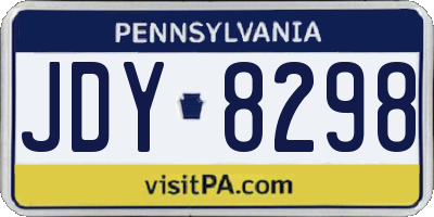 PA license plate JDY8298
