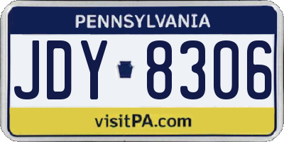 PA license plate JDY8306