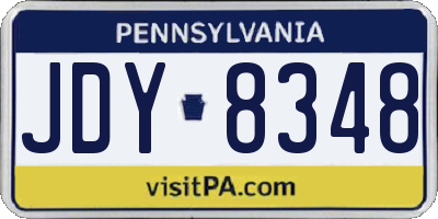 PA license plate JDY8348