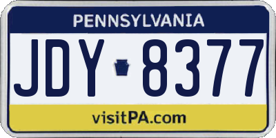 PA license plate JDY8377