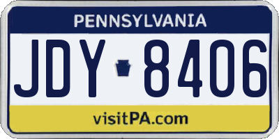 PA license plate JDY8406