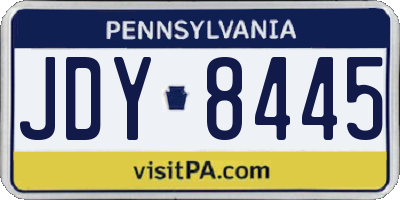 PA license plate JDY8445