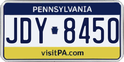PA license plate JDY8450
