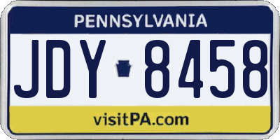 PA license plate JDY8458