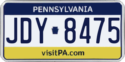 PA license plate JDY8475