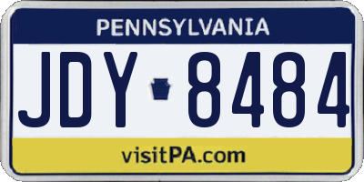 PA license plate JDY8484