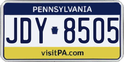 PA license plate JDY8505