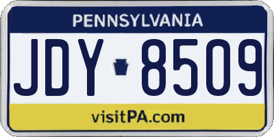 PA license plate JDY8509