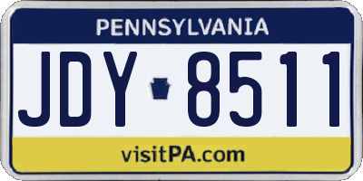 PA license plate JDY8511
