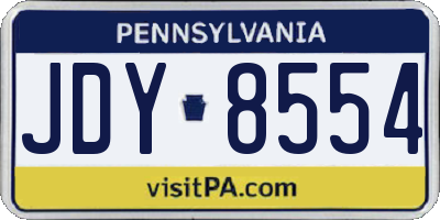 PA license plate JDY8554