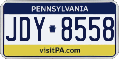 PA license plate JDY8558