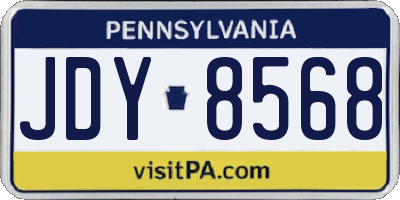 PA license plate JDY8568