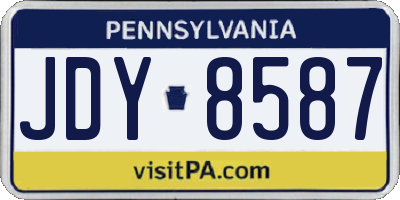 PA license plate JDY8587