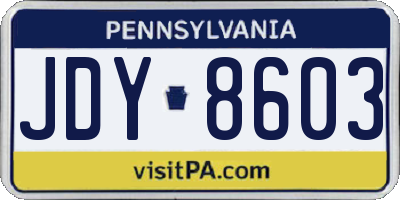 PA license plate JDY8603
