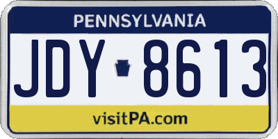 PA license plate JDY8613
