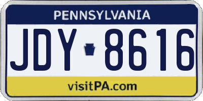 PA license plate JDY8616