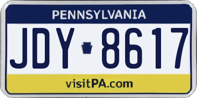 PA license plate JDY8617