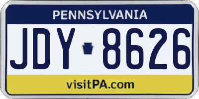 PA license plate JDY8626
