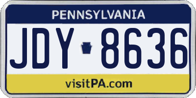 PA license plate JDY8636