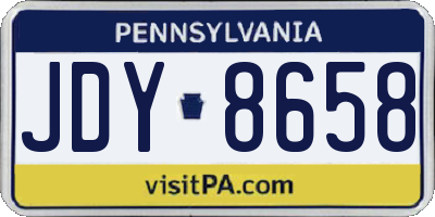 PA license plate JDY8658
