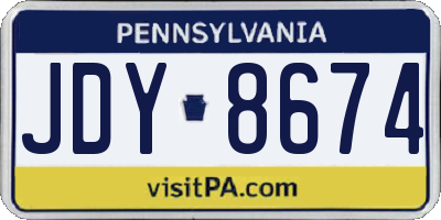 PA license plate JDY8674