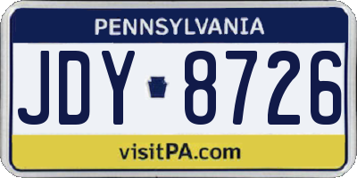 PA license plate JDY8726