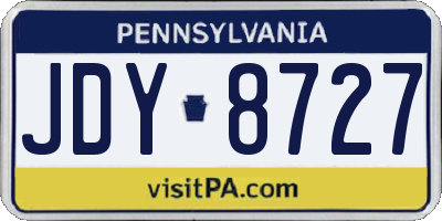 PA license plate JDY8727