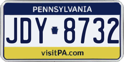 PA license plate JDY8732